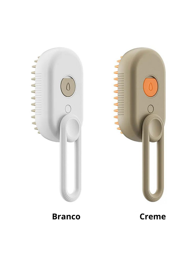 Massager brush - Escova recarregável, à vapor para pentear e massagear os pelos do seu PET, 3 em 1, Spray elétrico auto limpante